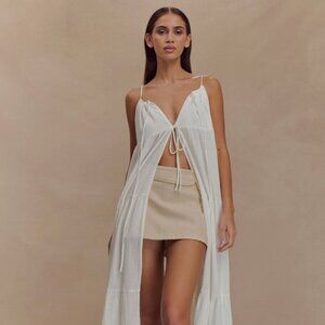 MESHKI brand new with tags, never worn, Lenny Front Tie Top - White